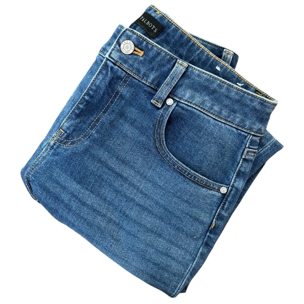 Talbots Everyday Relaxed Jeans Womens Blue Medium Wash Straight‎ Leg Denim Pants